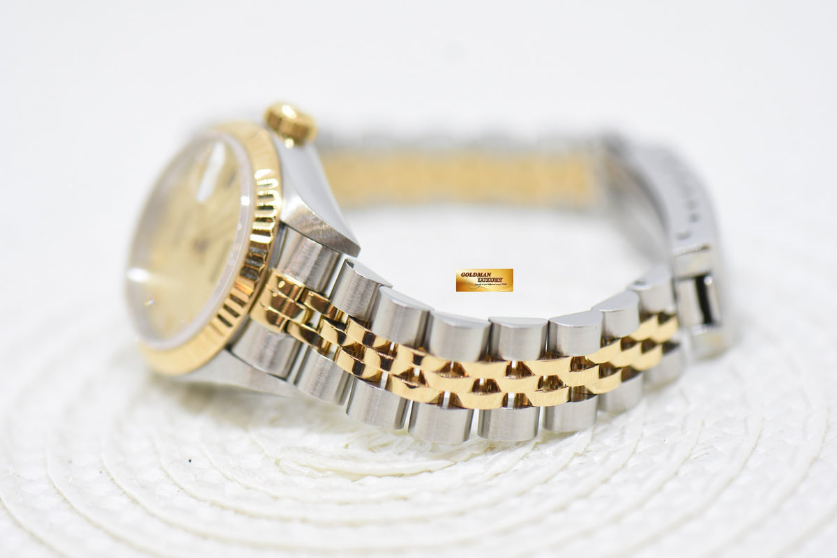 [SOLD] ROLEX OYSTER DATEJUST 26mm HALF-GOLD IN JUBILEE BRACELET COMPUTER DIAMONDS DIAL 69173 (MINT)