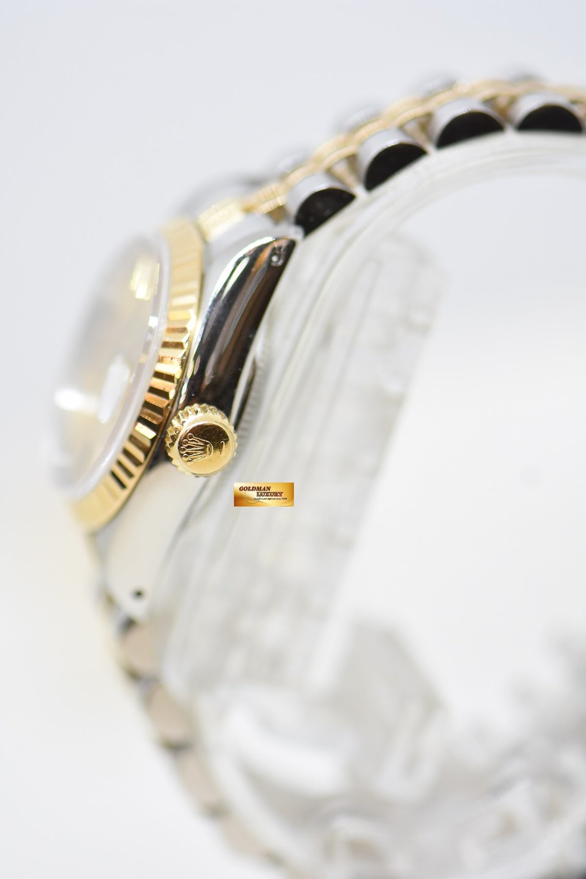 [SOLD] ROLEX OYSTER DATEJUST 26mm HALF-GOLD IN JUBILEE BRACELET GOLD DIAL 69173 (MINT)