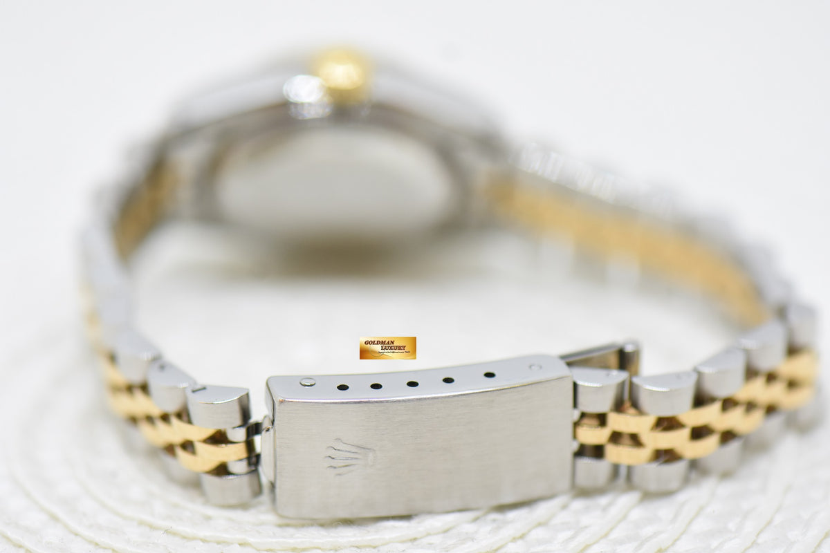 [SOLD] ROLEX OYSTER DATEJUST 26mm HALF-GOLD IN JUBILEE BRACELET GOLD DIAL 69173 (MINT)