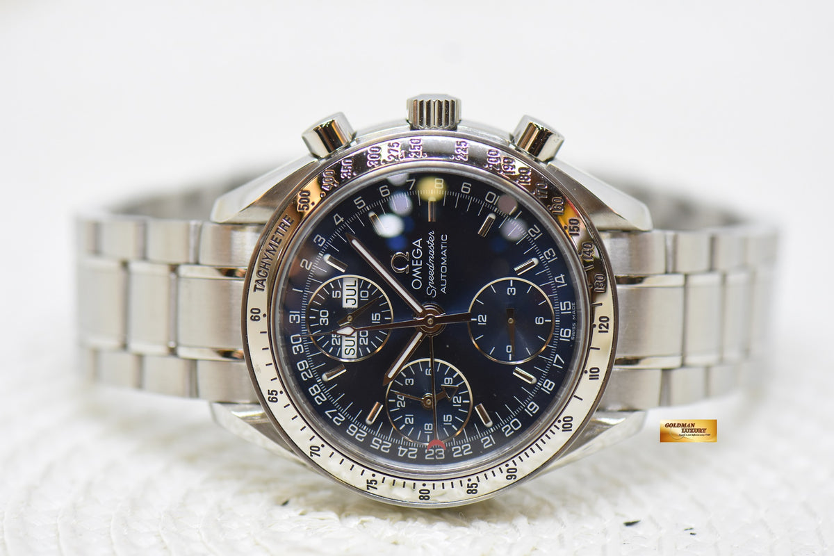 [SOLD] OMEGA SPEEDMASTER CHRONOGRAPH DAY-DATE-MONTH 39mm STEEL BLUE DIAL 3523.8000 (MINT)