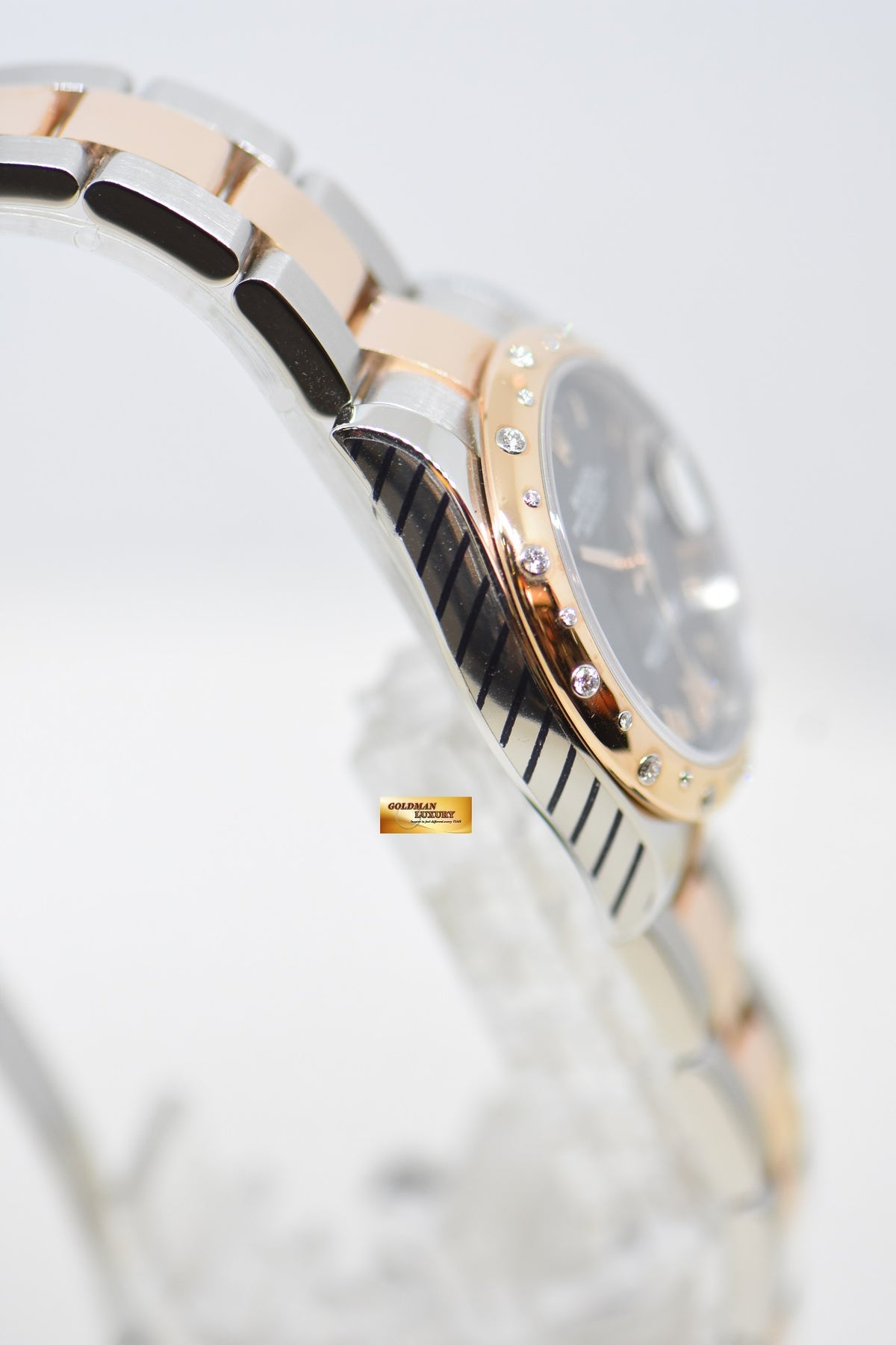 [SOLD] ROLEX OYSTER DATEJUST 31 BOYSIZE DARK AUBERGINE DIAL EVEROSE-GOLD / STEEL IN OYSTER DIAMOND BEZEL 178341 (MINT)