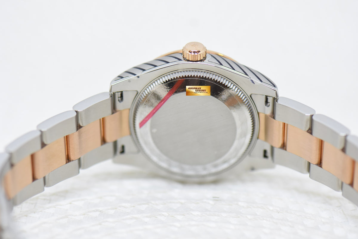 [SOLD] ROLEX OYSTER DATEJUST 31 BOYSIZE DARK AUBERGINE DIAL EVEROSE-GOLD / STEEL IN OYSTER DIAMOND BEZEL 178341 (MINT)