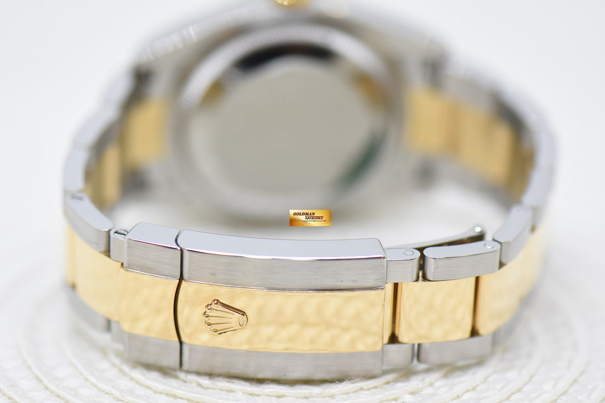 [SOLD] ROLEX OYSTER DATEJUST 36mm HALF-GOLD OYSTER BRACELET OLIVE GREEN ROMAN DIAL w/DIAMOND VI, IX AUTOMATIC 126233 (LNIB)