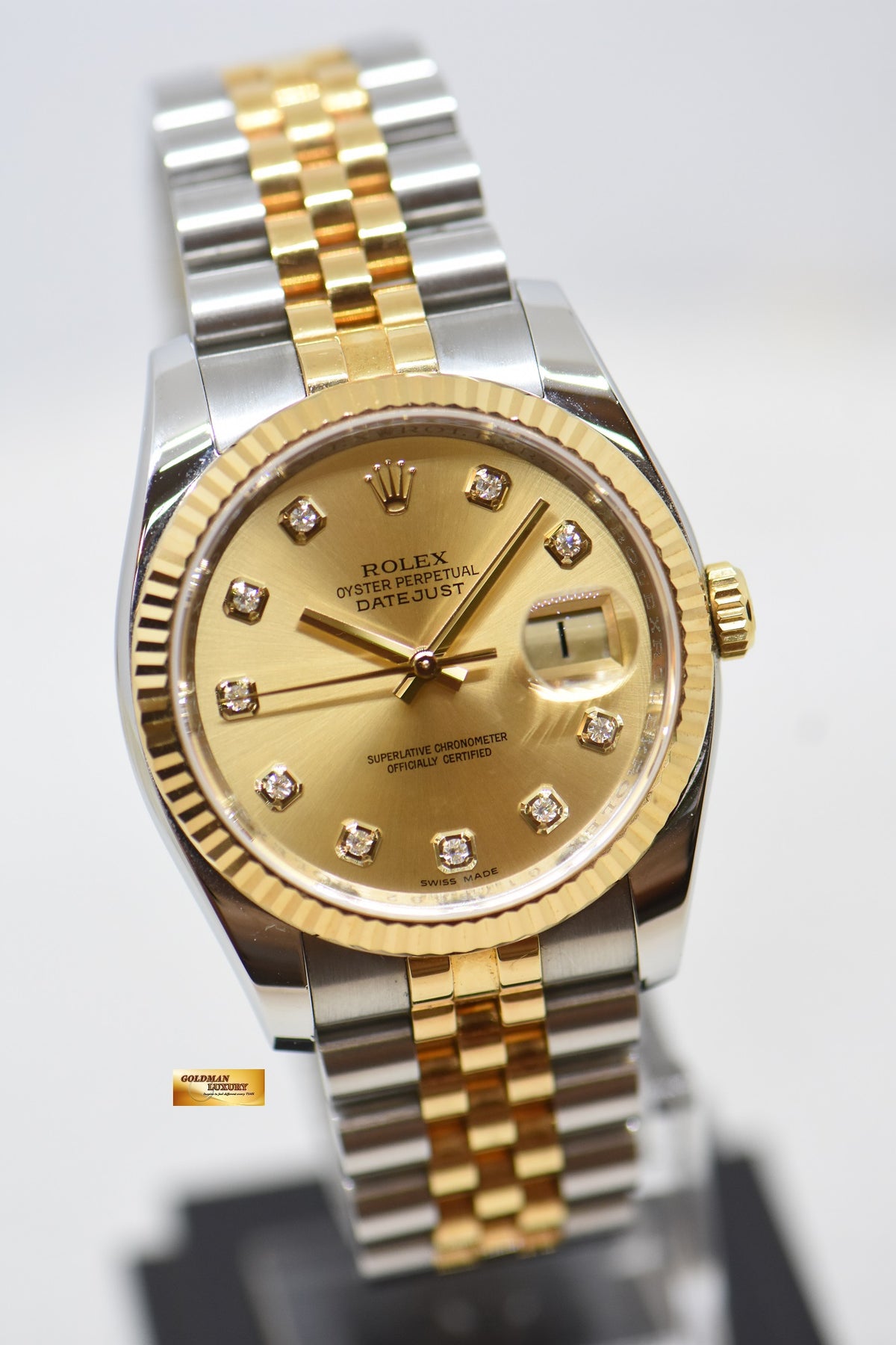 [SOLD] ROLEX OYSTER DATEJUST 36mm HALF-GOLD IN JUBILEE BRACELET CHAMPAGNE DIAMOND DIAL 116233 (LNIB)