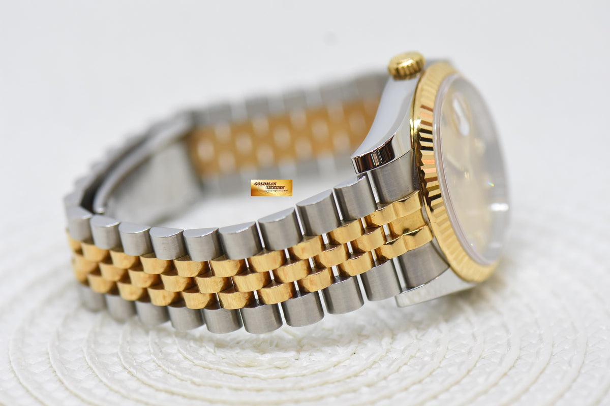 [SOLD] ROLEX OYSTER DATEJUST 36mm HALF-GOLD IN JUBILEE BRACELET CHAMPAGNE DIAMOND DIAL 116233 (LNIB)