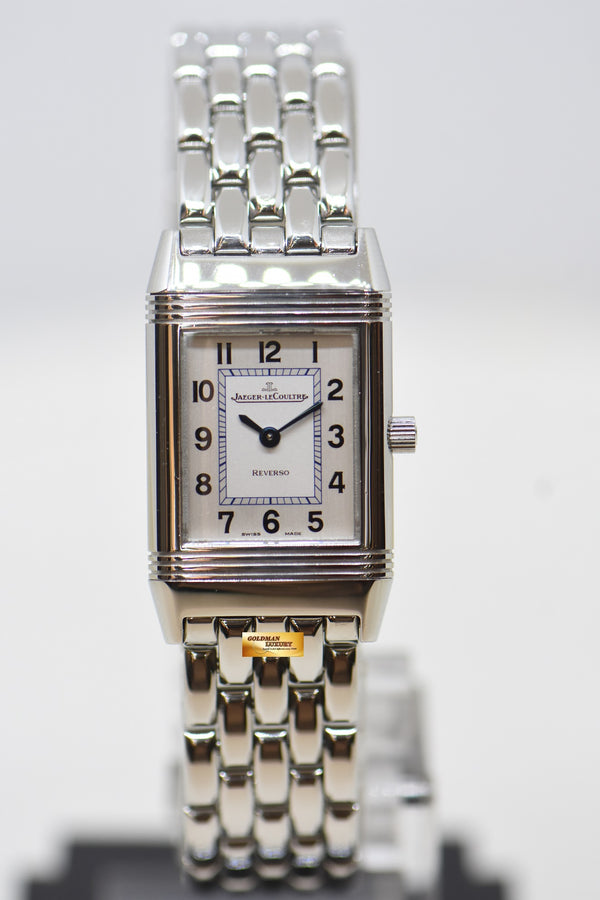 [SOLD] JLC REVERSO LADIES STEEL IN BEADED BRACELET MANUAL 260.8.86 (MINT)