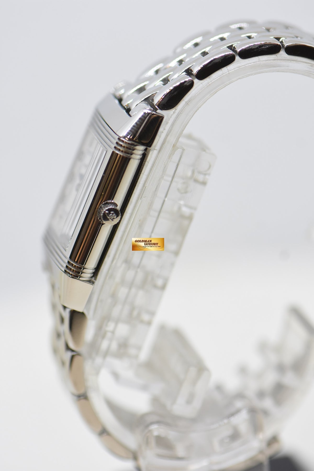 [SOLD] JLC REVERSO LADIES STEEL IN BEADED BRACELET MANUAL 260.8.86 (MINT)