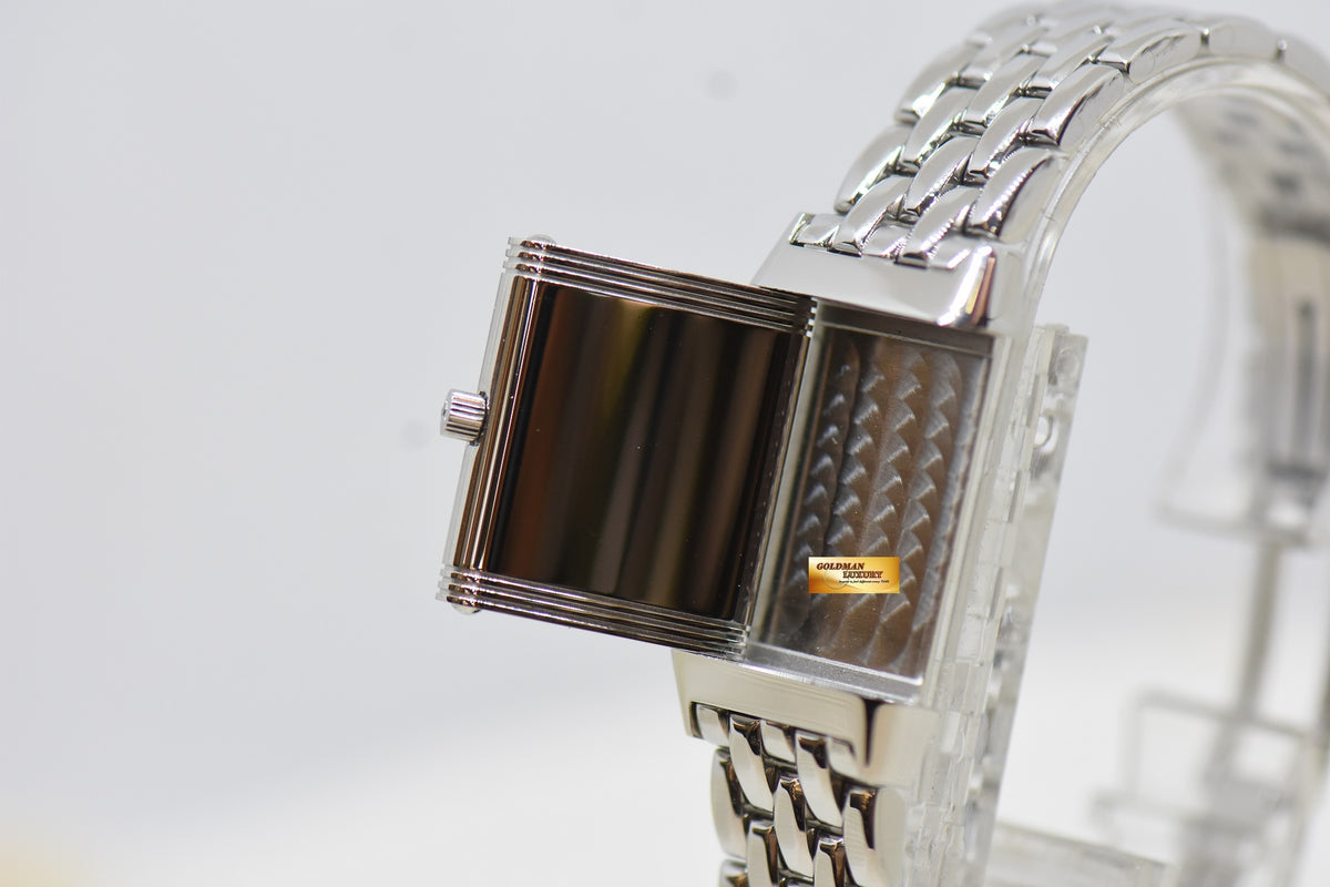 [SOLD] JLC REVERSO LADIES STEEL IN BEADED BRACELET MANUAL 260.8.86 (MINT)