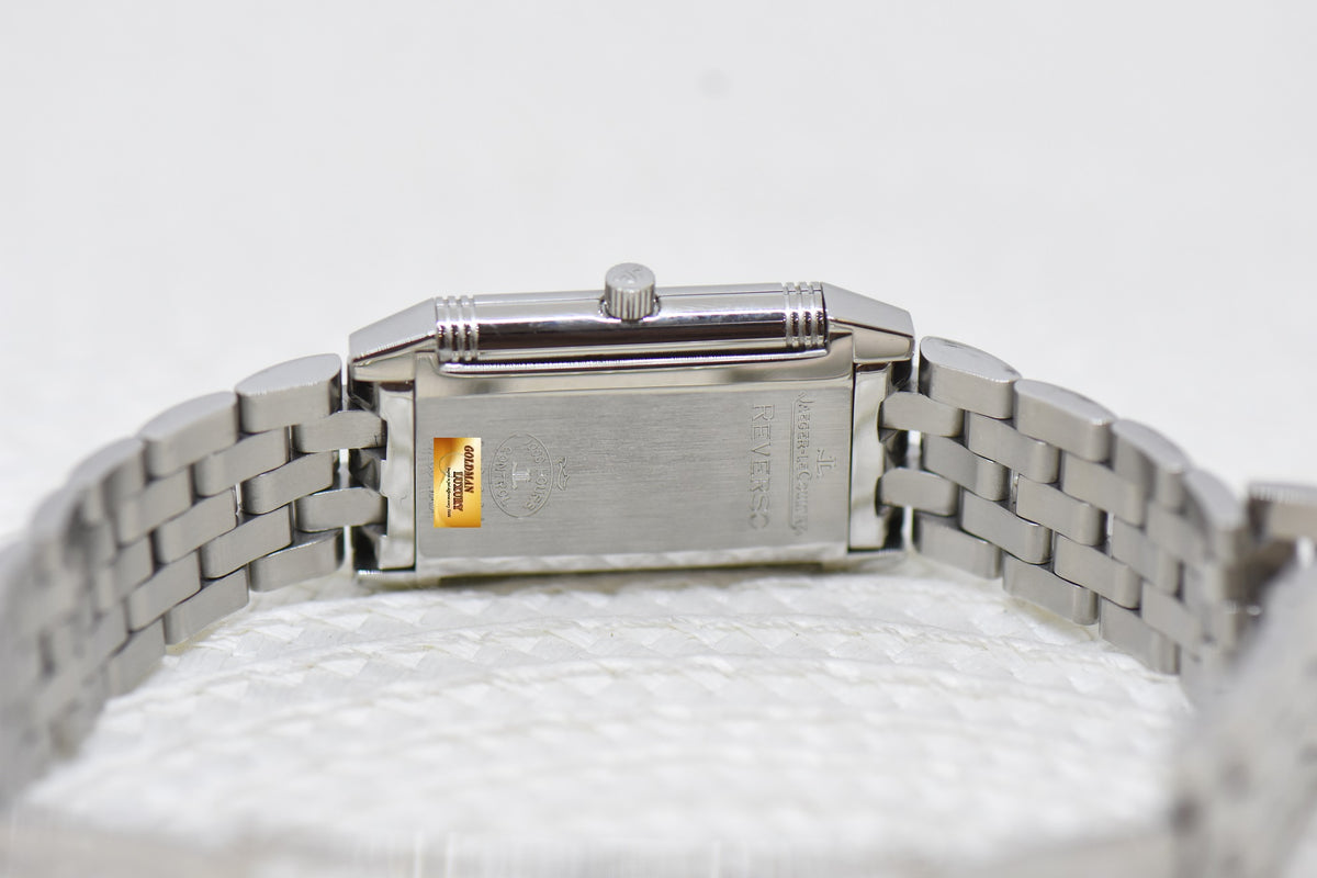 [SOLD] JLC REVERSO LADIES STEEL IN BEADED BRACELET MANUAL 260.8.86 (MINT)