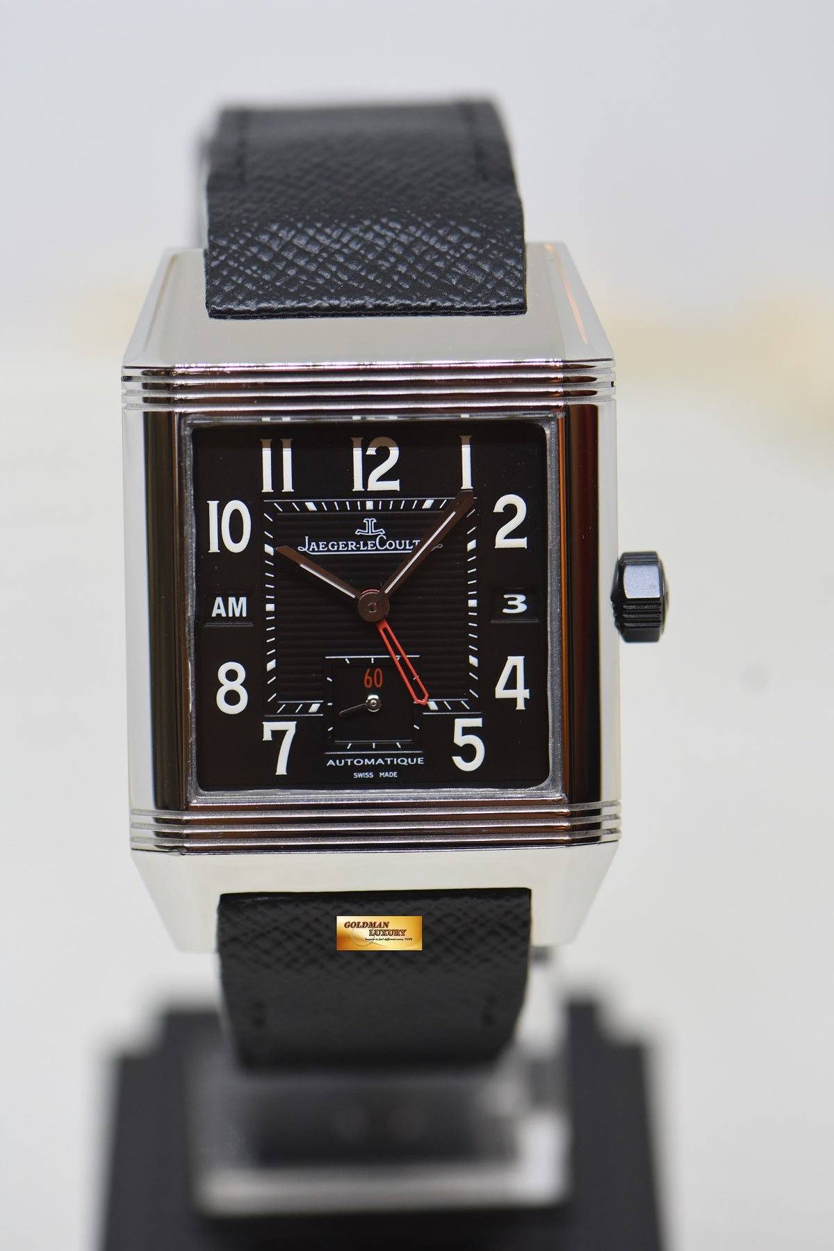 [SOLD] JLC REVERSO SQUADRA HOMETIME am/pm GMT STEEL IN LEATHER AUTOMATIC 230.8.77 (MINT)