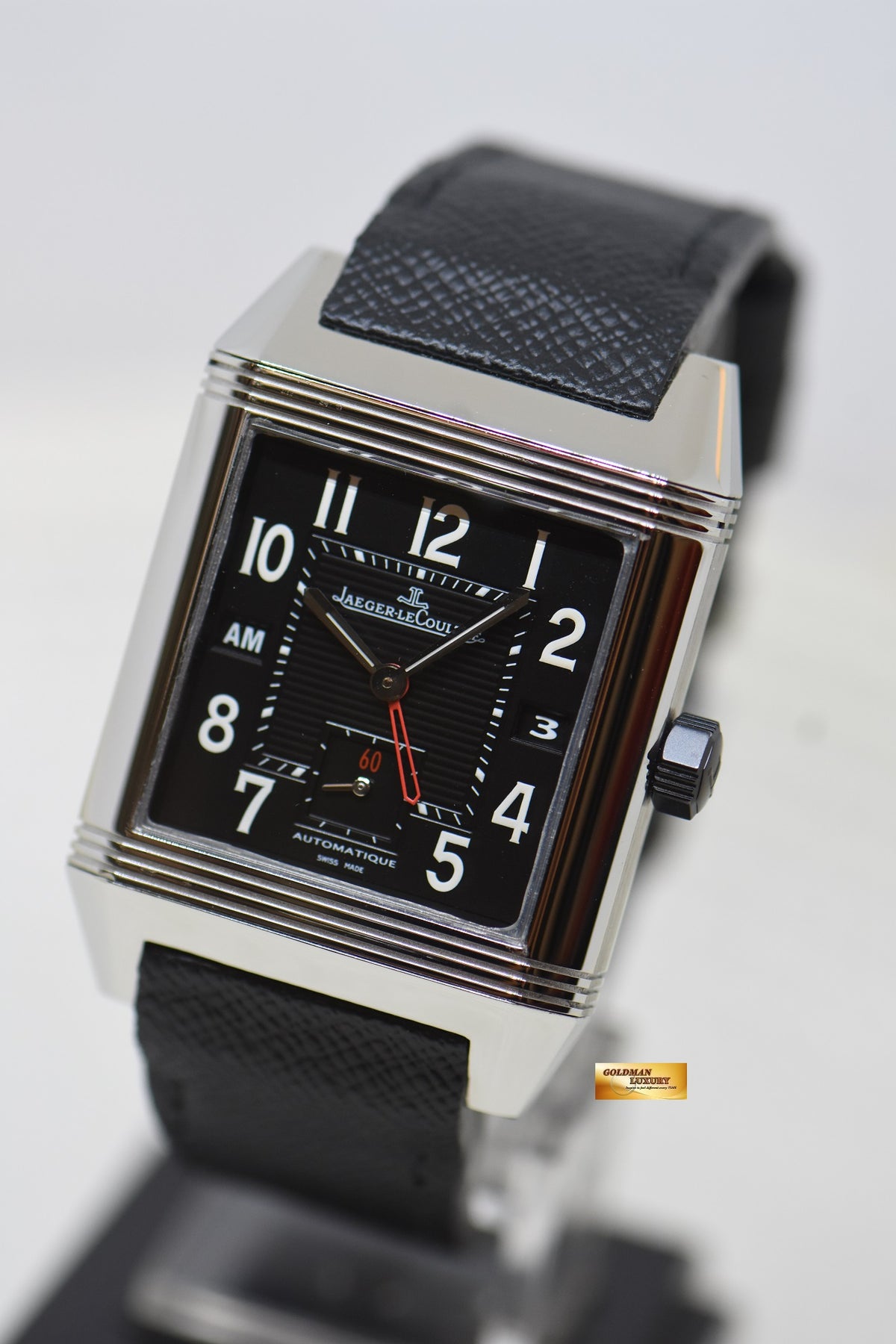 [SOLD] JLC REVERSO SQUADRA HOMETIME am/pm GMT STEEL IN LEATHER AUTOMATIC 230.8.77 (MINT)
