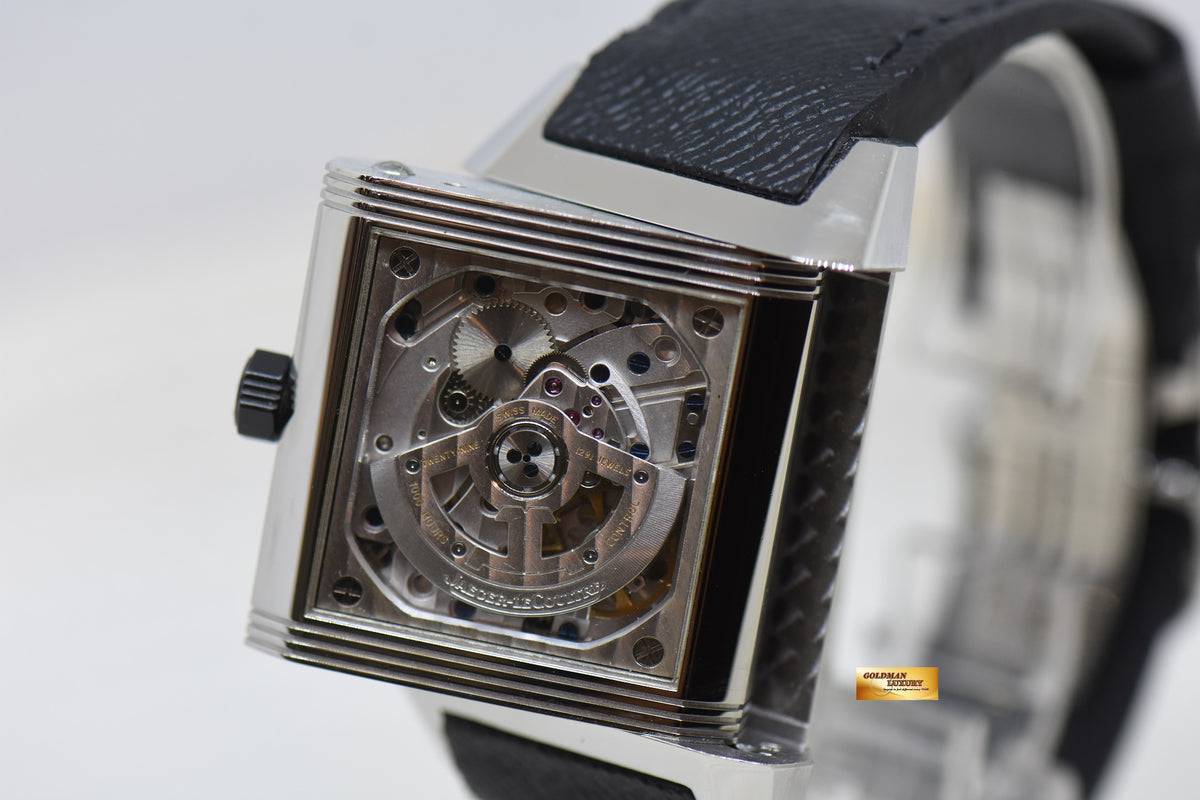[SOLD] JLC REVERSO SQUADRA HOMETIME am/pm GMT STEEL IN LEATHER AUTOMATIC 230.8.77 (MINT)