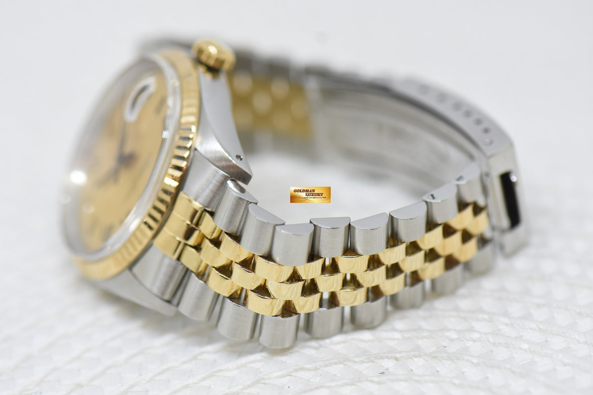 [SOLD] ROLEX OYSTER DATEJUST 36mm HALF-GOLD IN JUBILEE BRACELET GOLD BUCKLEY DIAL 16013 (QUICKSET-DATE) (VINTAGE)