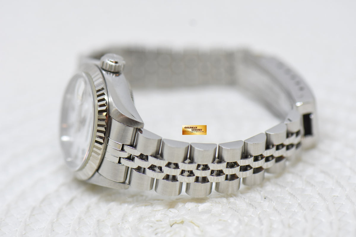 [SOLD] ROLEX OYSTER DATEJUST 26mm STEEL IN JUBILEE BRACELET WHITE ROMAN DIAL 69174 (MINT)