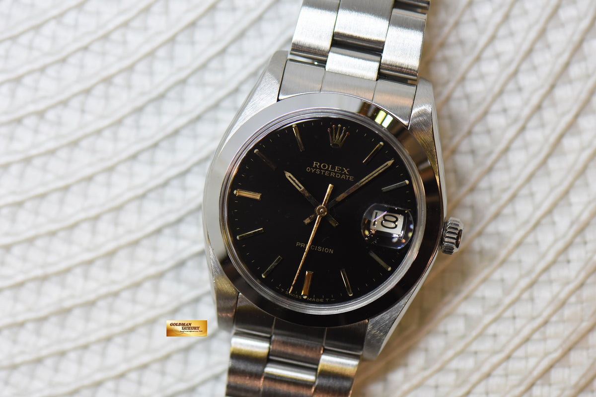[SOLD] ROLEX OYSTERDATE PRECISION 34mm STEEL BRACELET BLACK DIAL 6694 (VINTAGE)