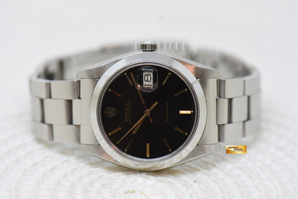 [SOLD] ROLEX OYSTERDATE PRECISION 34mm STEEL BRACELET BLACK DIAL 6694 (VINTAGE)