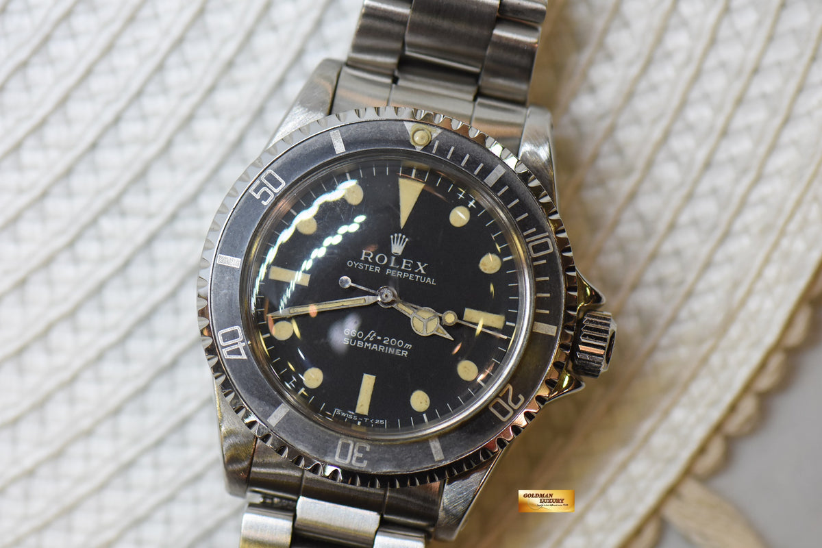 [SOLD] ROLEX OYSTER SUBMARINER NO DATE 40mm FEET FIRST MATTE DIAL 5513 (VINTAGE)