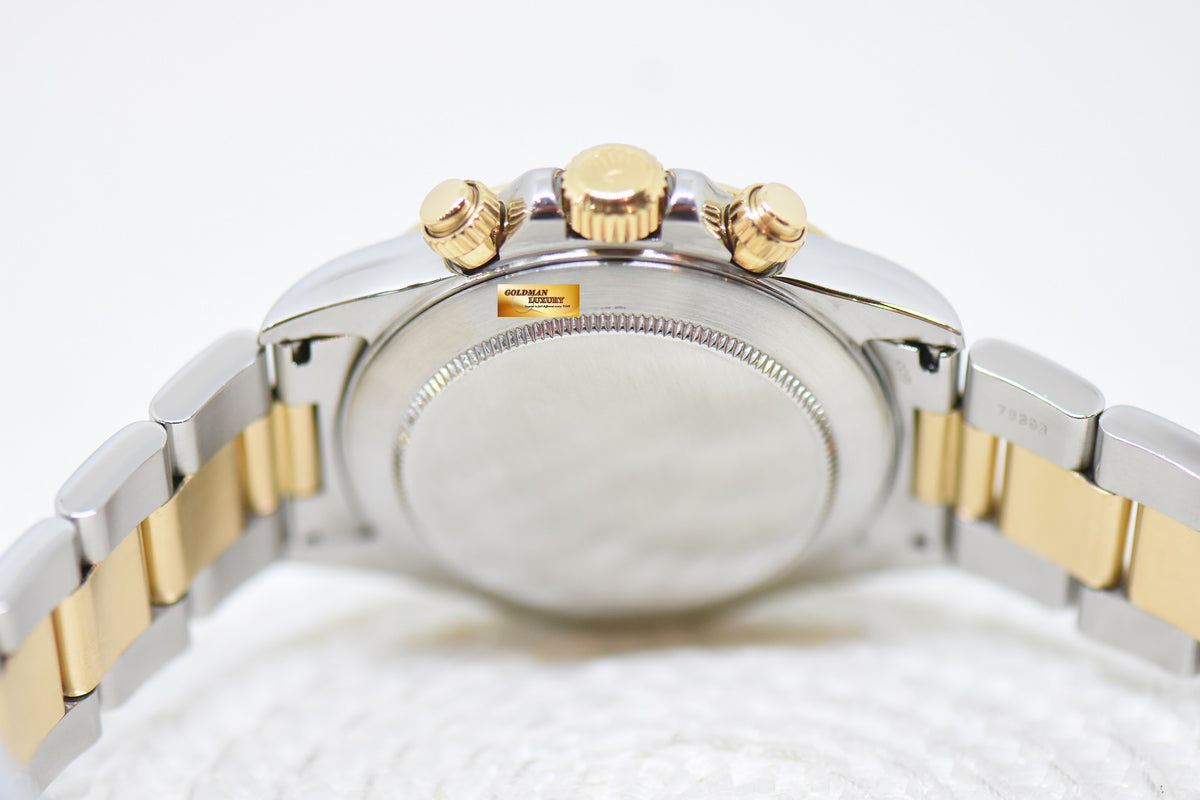 [SOLD] ROLEX OYSTER DAYTONA ZENITH MVT CHRONOGRAPH 40mm HALF-GOLD IN OYSTER BRACELET BLACK DIAL 16523 (NEAR MINT)