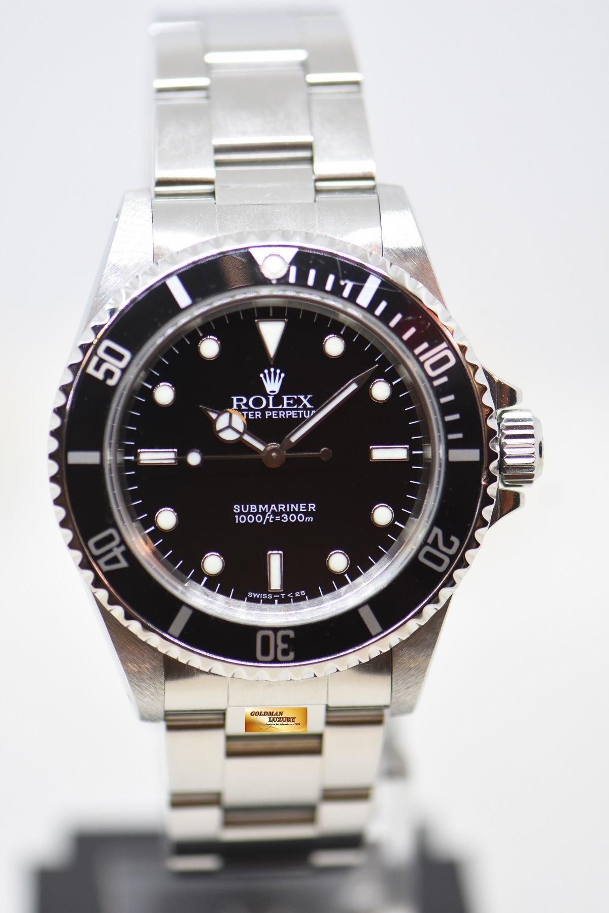 [SOLD] ROLEX OYSTER SUBMARINER NO DATE 40mm BLACK TRITIUM DIAL 2 LINERS STEEL 14060 (MINT)