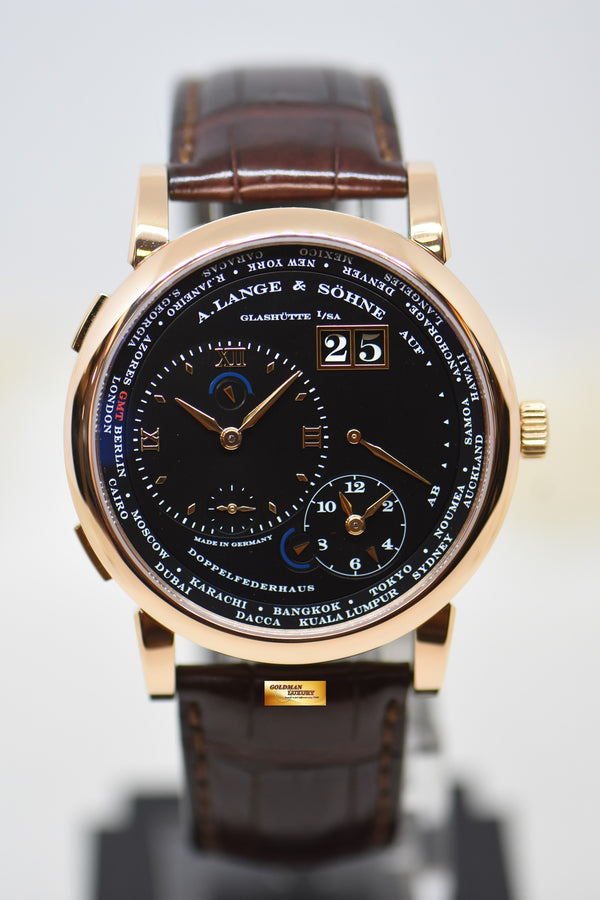 A.LANGE & SOHNE LANGE 1 TIMEZONE 41.9mm PINK GOLD OUTSIZED DATE DAY/NIGHT BLACK MANUAL “SINCERE EDITION OF 25pcs” 116.031FC (MINT)