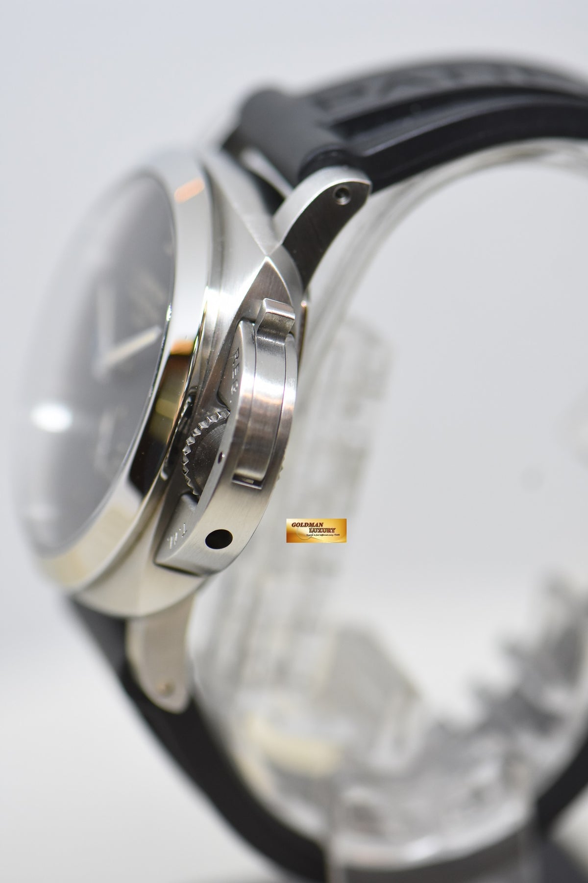 [SOLD] PANERAI LUMINOR 1950 GMT POWER RESERVE 44mm STEEL IN RUBBER STRAP AUTOMATIC BLACK PAM 1321 (MINT)