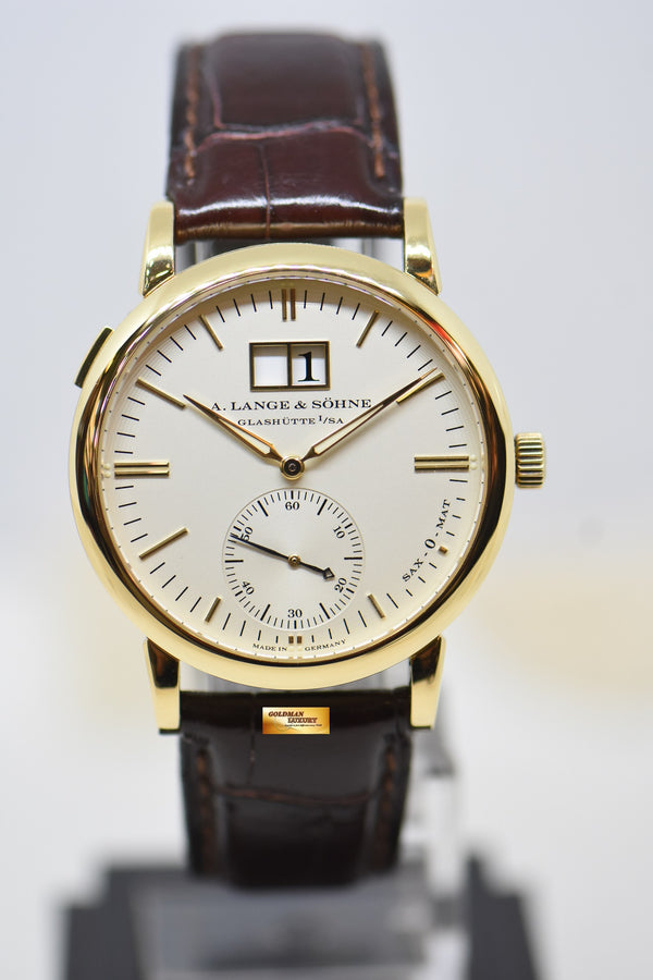 [SOLD] A.LANGE & SOHNE LANGEMATIK BIG DATE 37mm YELLOW GOLD IN LEATHER STRAP AUTOMATIC 308.021 (MINT)