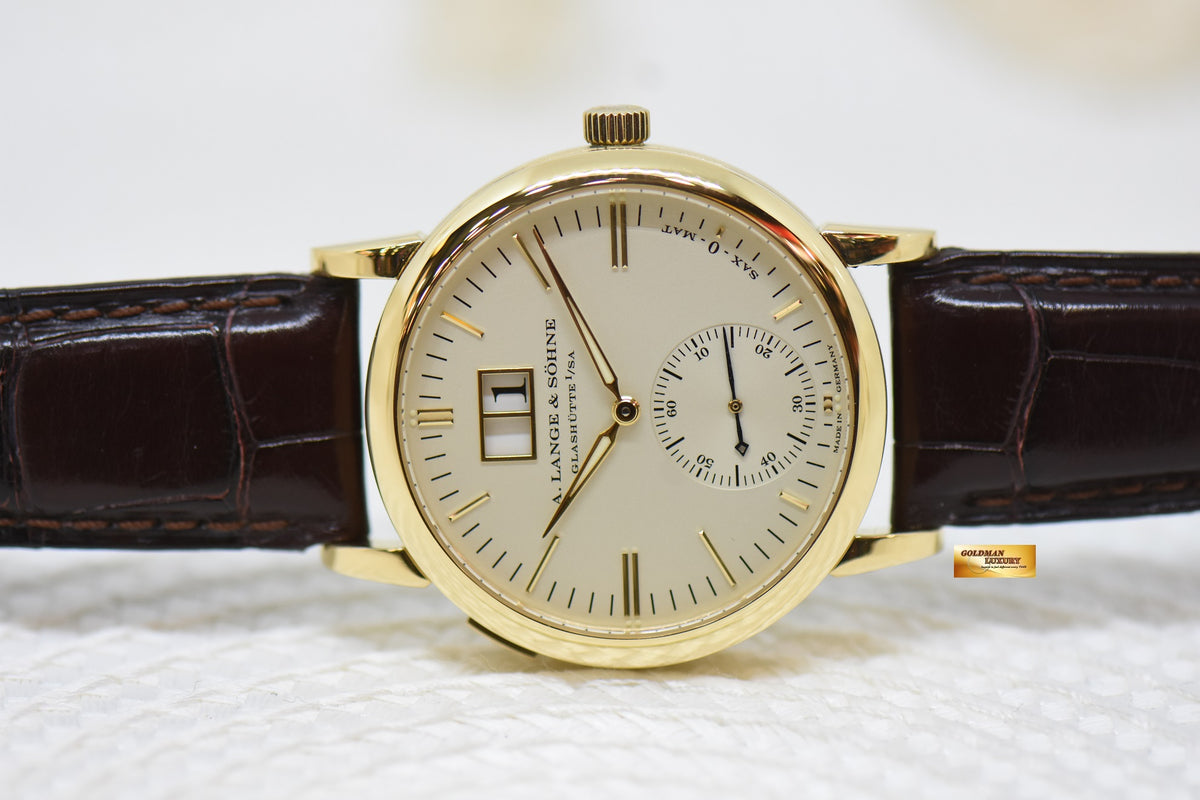 [SOLD] A.LANGE & SOHNE LANGEMATIK BIG DATE 37mm YELLOW GOLD IN LEATHER STRAP AUTOMATIC 308.021 (MINT)