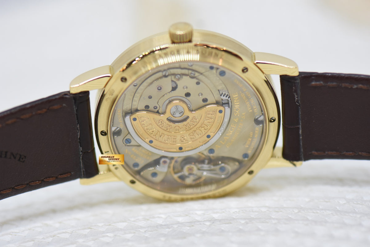 [SOLD] A.LANGE & SOHNE LANGEMATIK BIG DATE 37mm YELLOW GOLD IN LEATHER STRAP AUTOMATIC 308.021 (MINT)