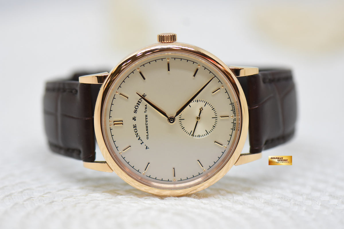 [SOLD] A.LANGE & SOHNE SAXONIA THIN SMALL SECONDS 37mm ROSE GOLD IN STRAP MANUAL 216.032 (MINT)