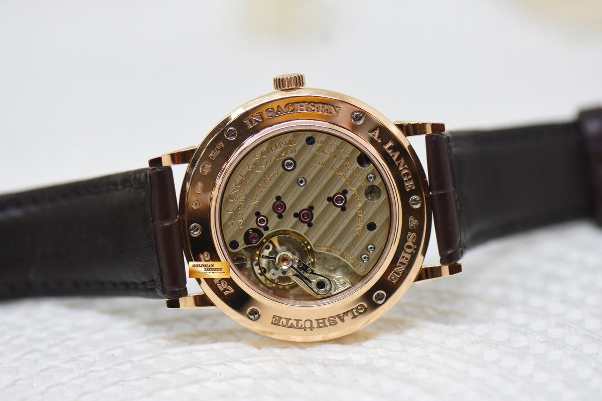 [SOLD] A.LANGE & SOHNE SAXONIA THIN SMALL SECONDS 37mm ROSE GOLD IN STRAP MANUAL 216.032 (MINT)