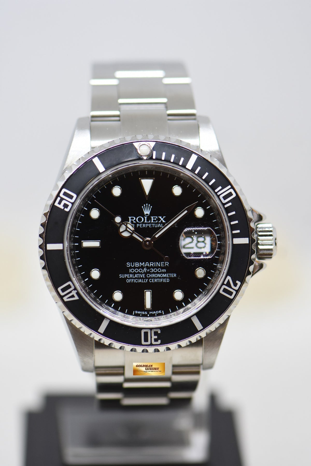 [SOLD] ROLEX OYSTER SUBMARINER 40mm STEEL IN BRACELET BLACK 16610 (CHAPTERING) (MINT)