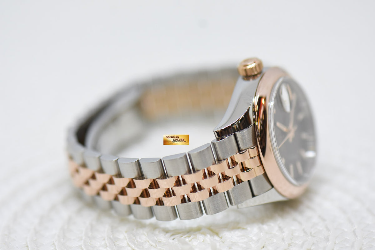 [SOLD] ROLEX OYSTER DATEJUST 28mm EVEROSE GOLD / STEEL IN JUBILEE BRACELET CHOCOLATE DIAL 279161 (LNIB)