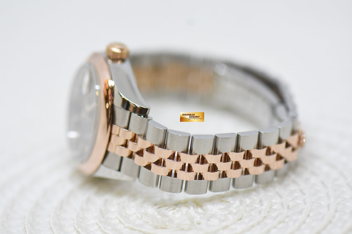 [SOLD] ROLEX OYSTER DATEJUST 28mm EVEROSE GOLD / STEEL IN JUBILEE BRACELET CHOCOLATE DIAL 279161 (LNIB)