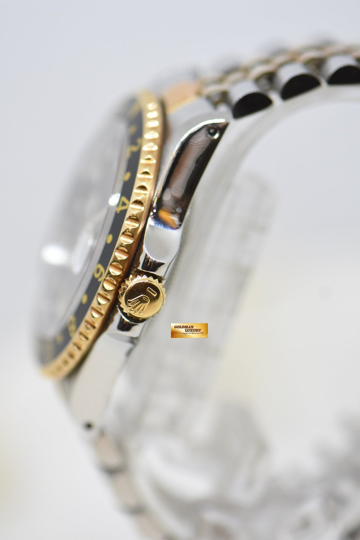 [SOLD] ROLEX OYSTER PERPETUAL GMT-MASTER II 40mm HALF-GOLD JUBILEE BRACELET BLACK TRITIUM DIAL 16713 (NEO-VINTAGE)