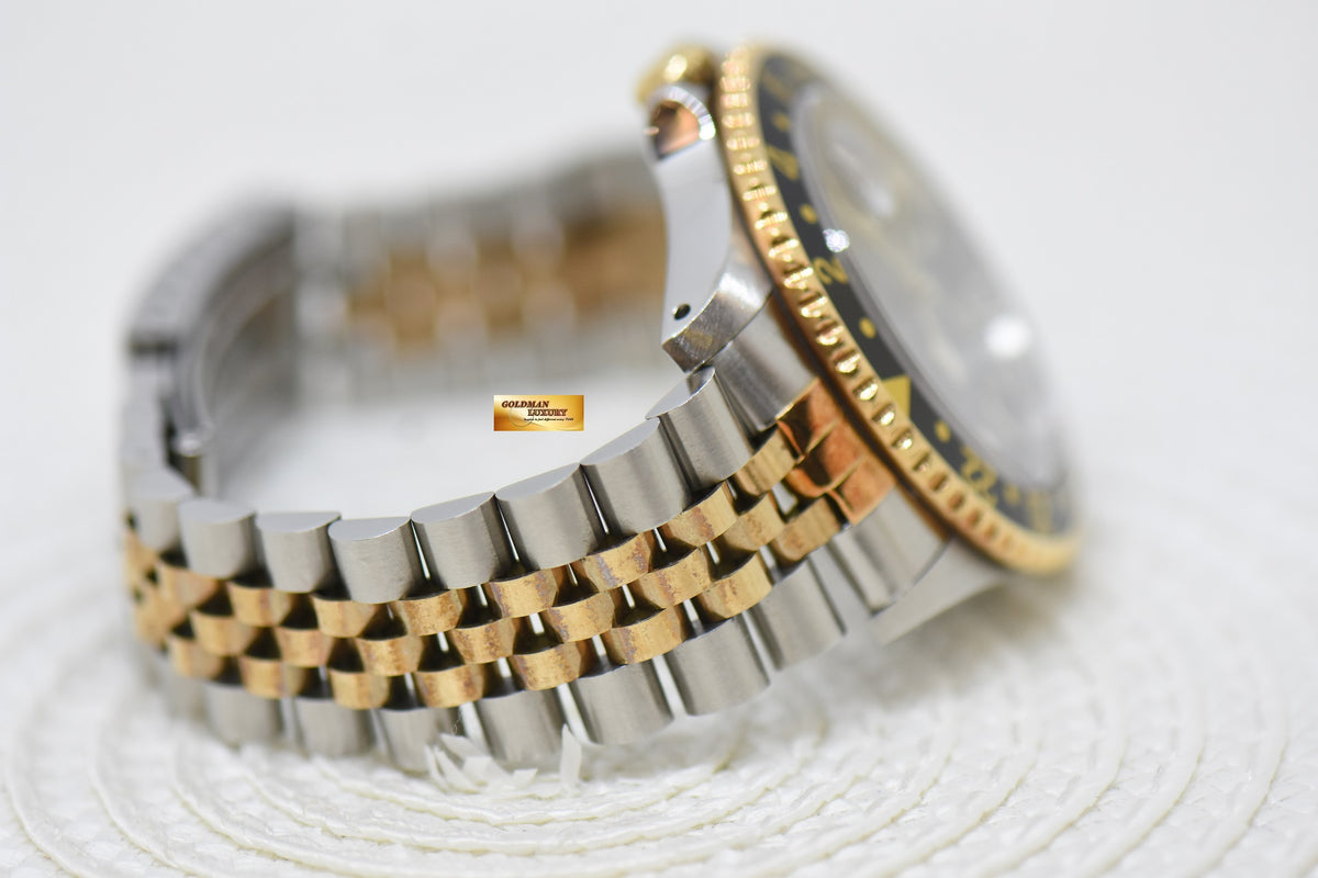 [SOLD] ROLEX OYSTER PERPETUAL GMT-MASTER II 40mm HALF-GOLD JUBILEE BRACELET BLACK TRITIUM DIAL 16713 (NEO-VINTAGE)