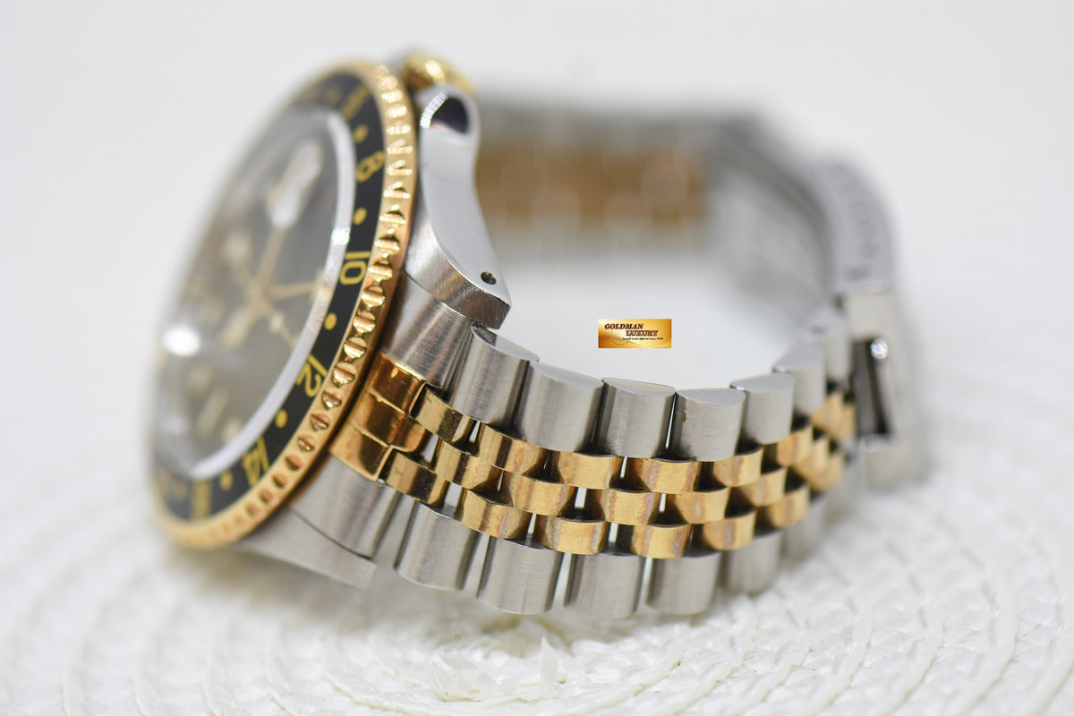 [SOLD] ROLEX OYSTER PERPETUAL GMT-MASTER II 40mm HALF-GOLD JUBILEE BRACELET BLACK TRITIUM DIAL 16713 (NEO-VINTAGE)