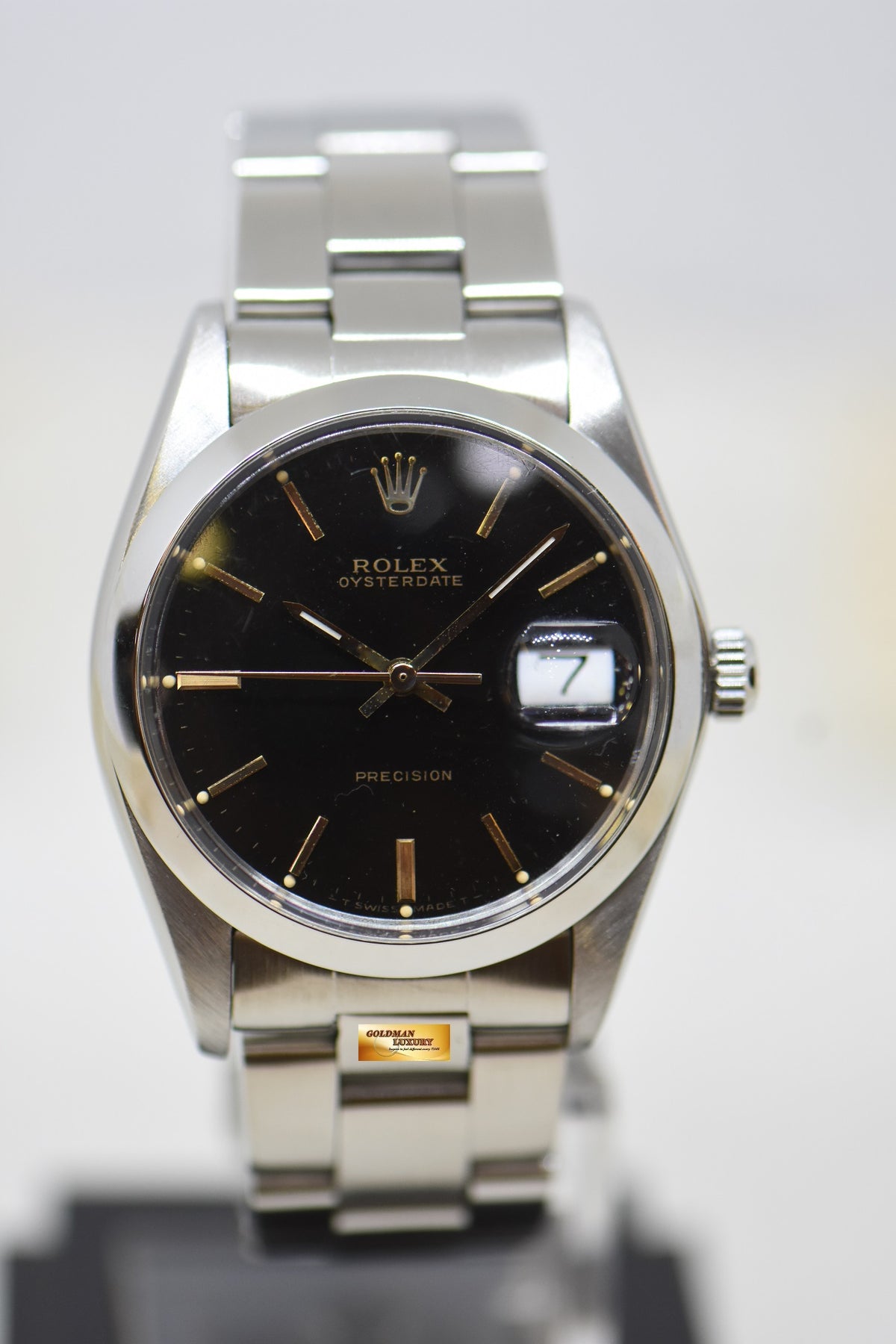 [SOLD] ROLEX OYSTERDATE PRECISION 34mm STEEL BRACELET BLACK DIAL 6694 (VINTAGE)