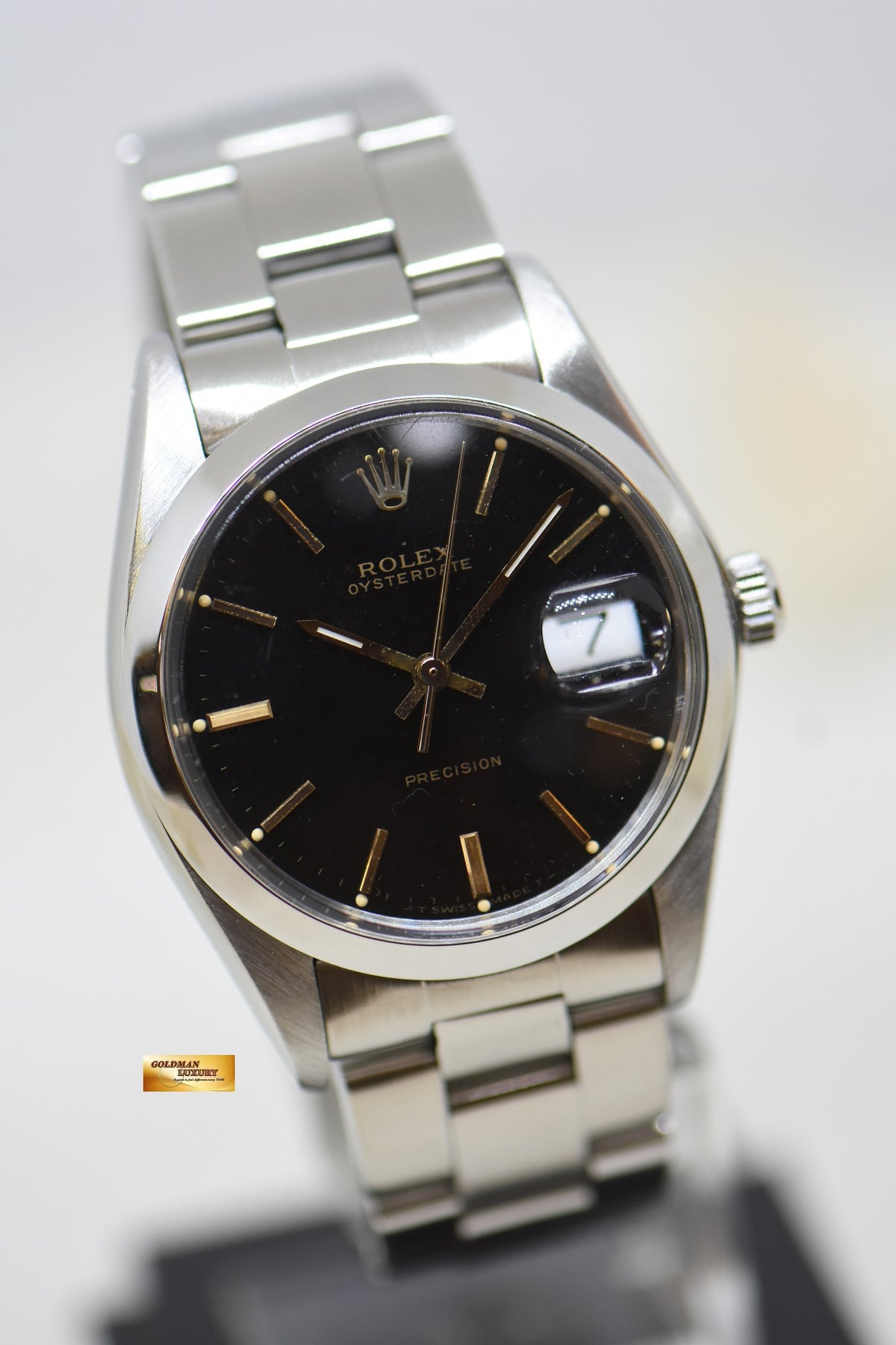 [SOLD] ROLEX OYSTERDATE PRECISION 34mm STEEL BRACELET BLACK DIAL 6694 (VINTAGE)