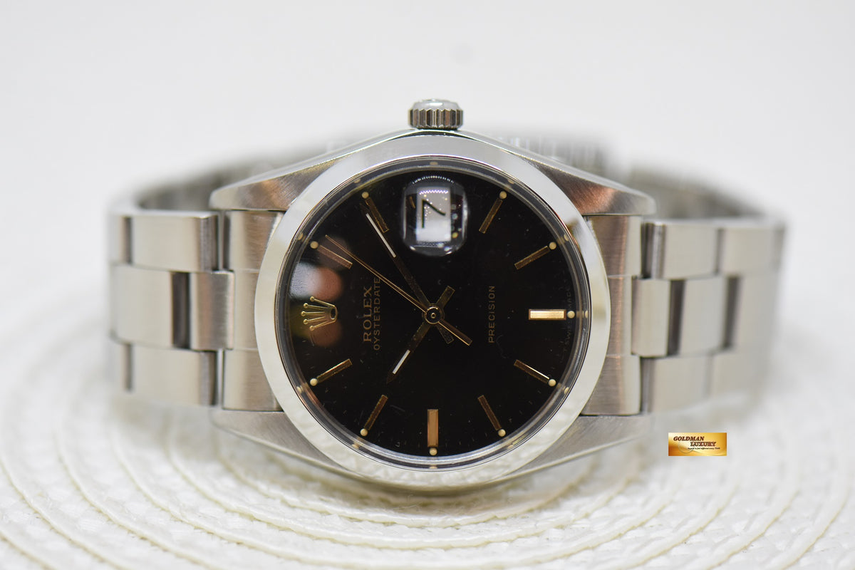 [SOLD] ROLEX OYSTERDATE PRECISION 34mm STEEL BRACELET BLACK DIAL 6694 (VINTAGE)