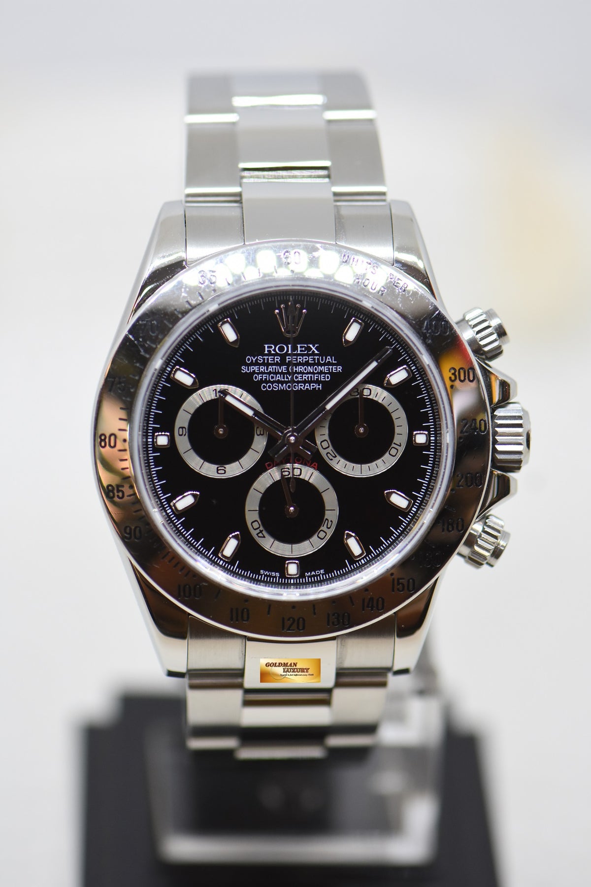 [SOLD] ROLEX OYSTER DAYTONA CHRONOGRAPH 40mm STEEL IN OYSTER BRACELET BLACK DIAL 116520 (MINT)