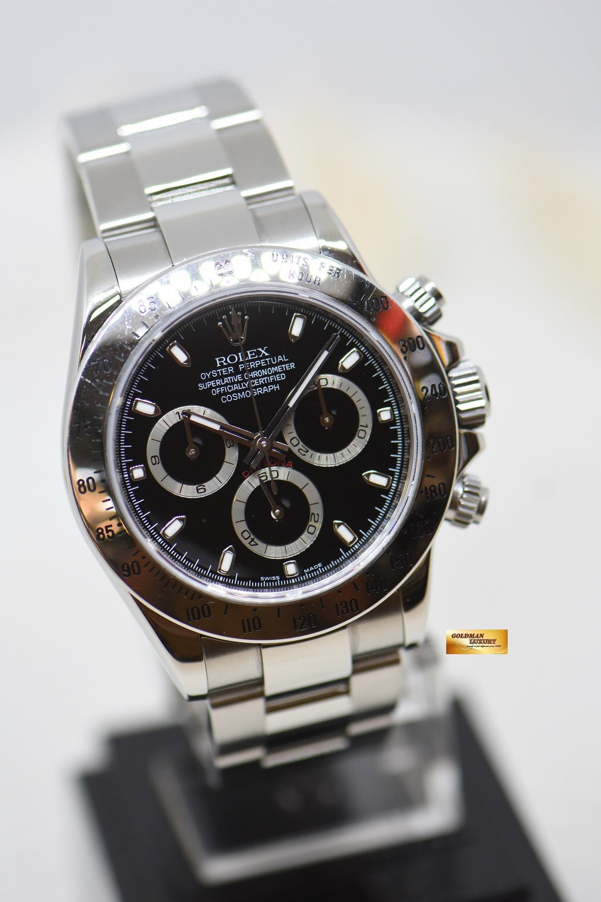[SOLD] ROLEX OYSTER DAYTONA CHRONOGRAPH 40mm STEEL IN OYSTER BRACELET BLACK DIAL 116520 (MINT)