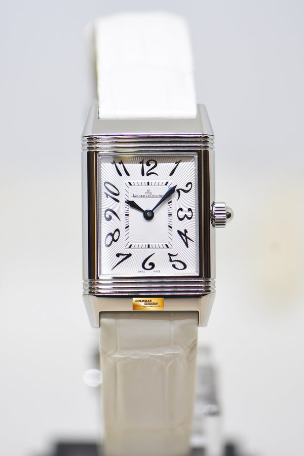 [SOLD] JLC REVERSO DUETTO LADIES STEEL IN LEATHER STRAP MANUAL Q2568402 (MINT)