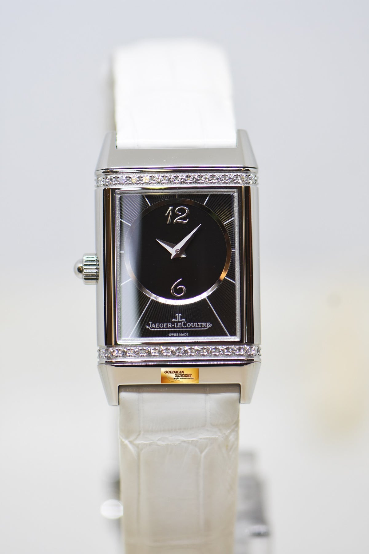 [SOLD] JLC REVERSO DUETTO LADIES STEEL IN LEATHER STRAP MANUAL Q2568402 (MINT)