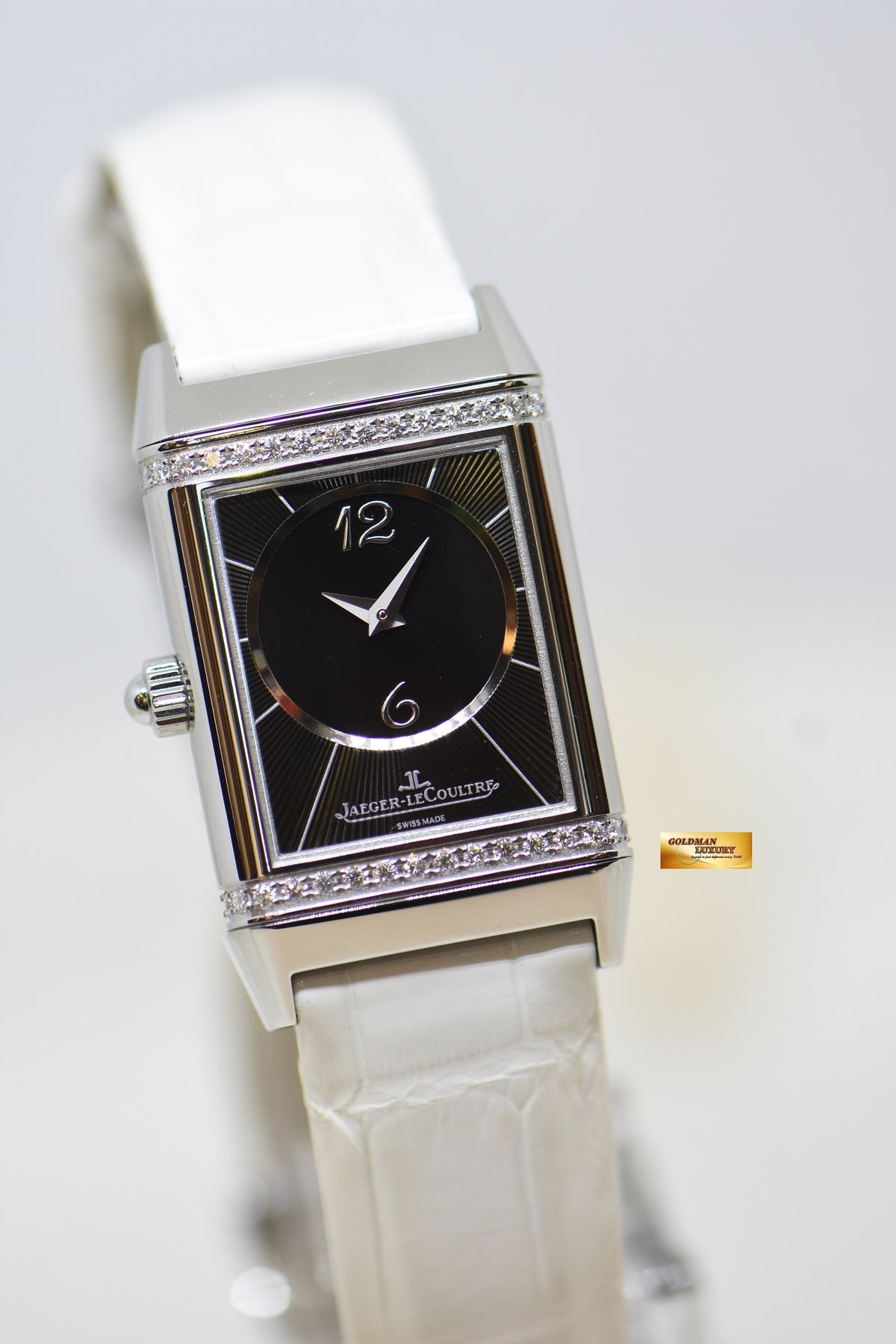 [SOLD] JLC REVERSO DUETTO LADIES STEEL IN LEATHER STRAP MANUAL Q2568402 (MINT)