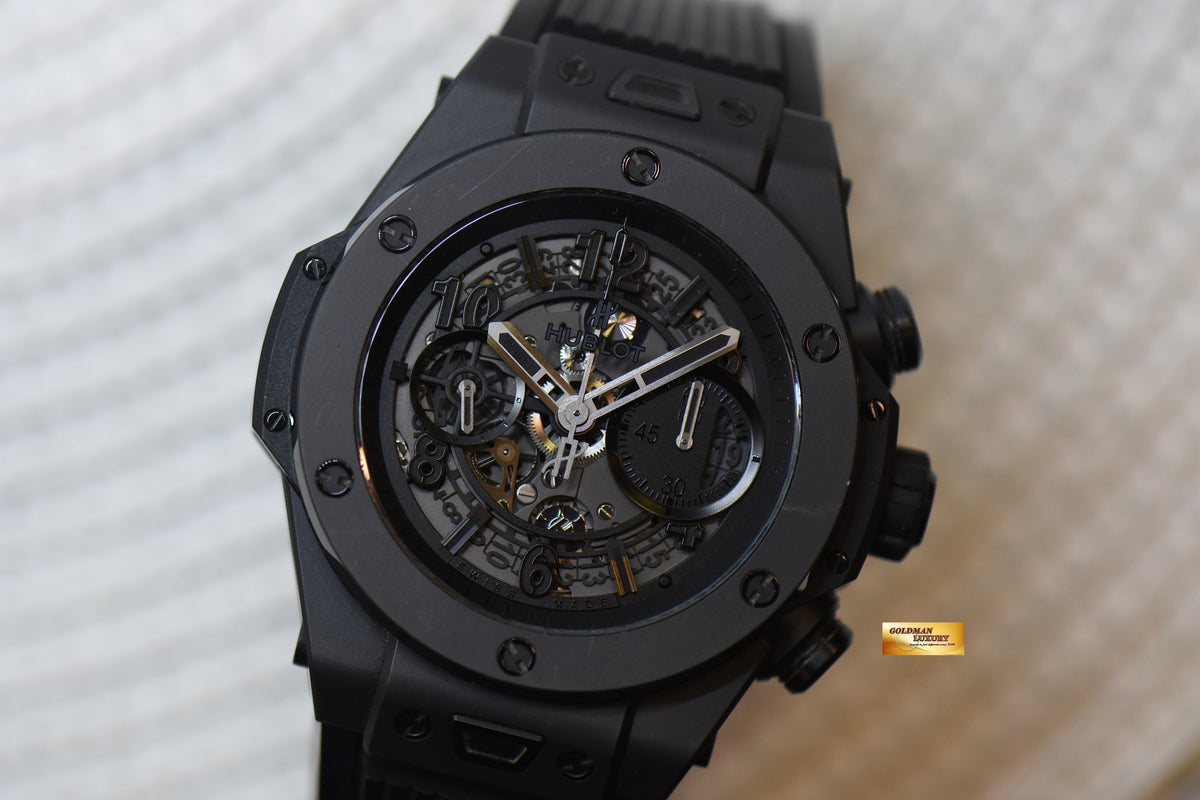 [SOLD] HUBLOT BIG BANG 45mm UNICO “ALL BLACK” CERAMIC CHRONOGRAPH AUTOMATIC 411.CI.1110.RX (MINT)