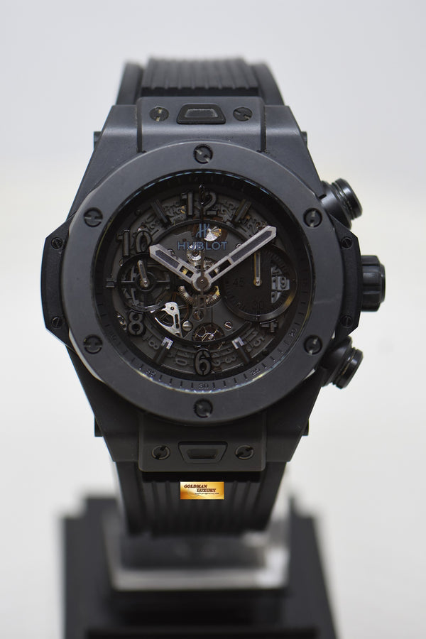 [SOLD] HUBLOT BIG BANG 45mm UNICO “ALL BLACK” CERAMIC CHRONOGRAPH AUTOMATIC 411.CI.1110.RX (MINT)