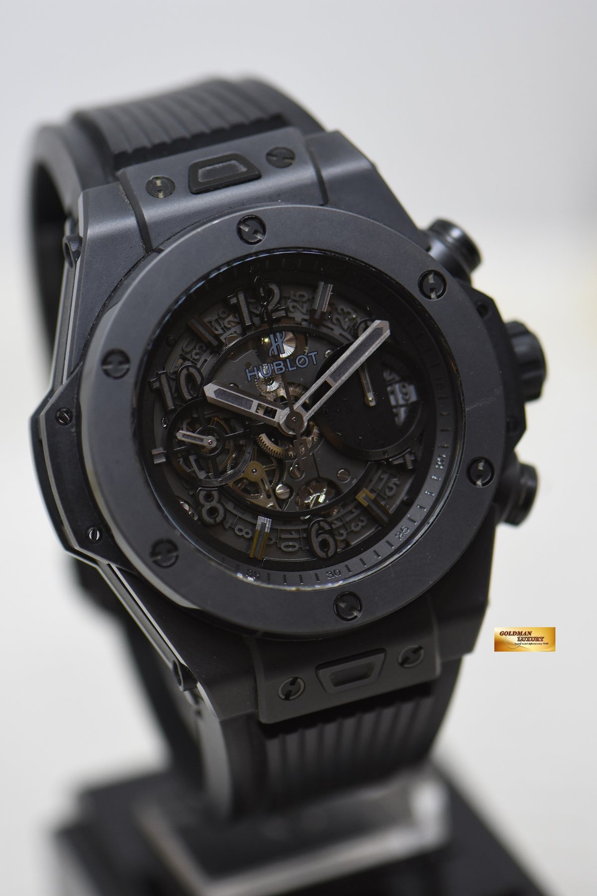 [SOLD] HUBLOT BIG BANG 45mm UNICO “ALL BLACK” CERAMIC CHRONOGRAPH AUTOMATIC 411.CI.1110.RX (MINT)