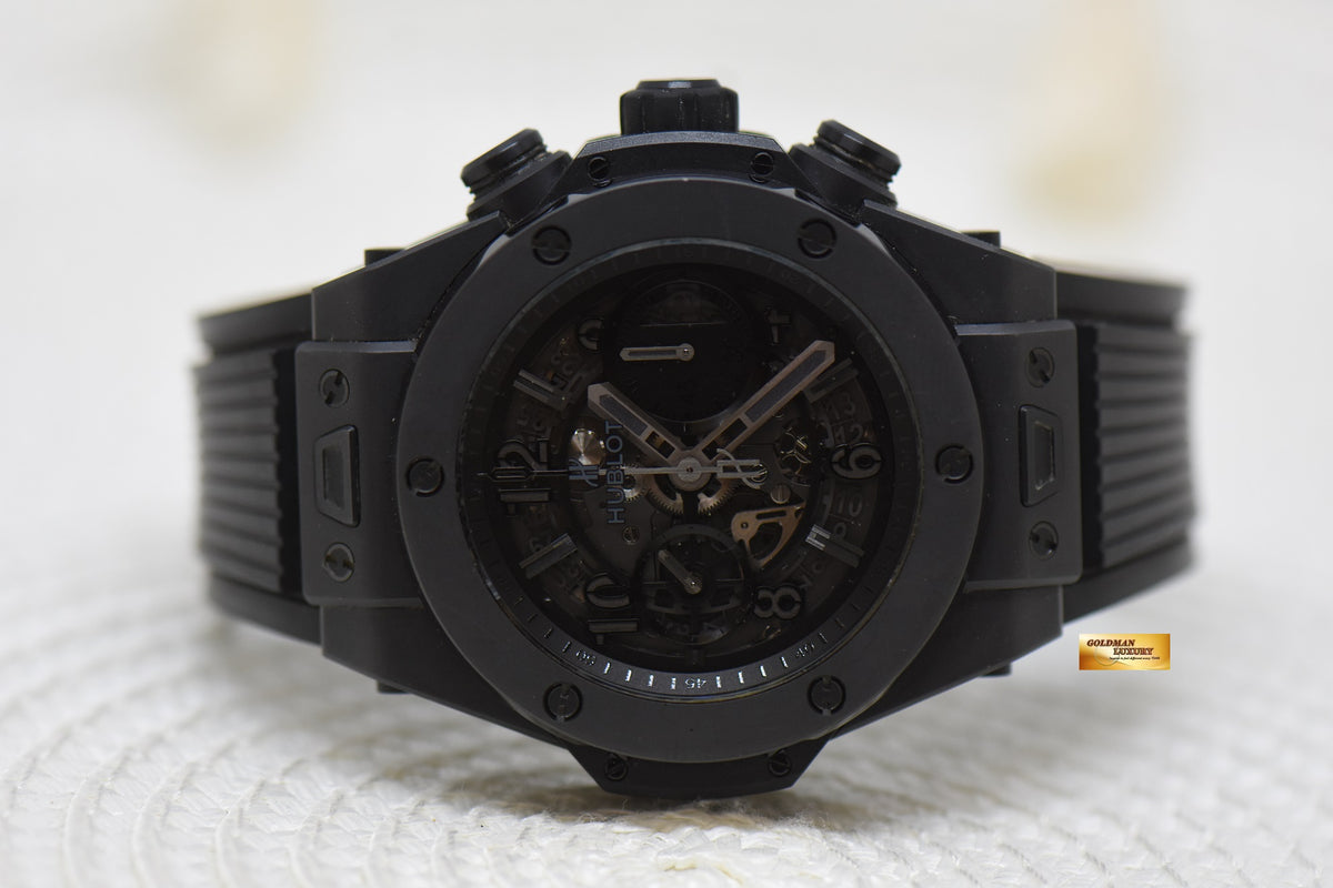 [SOLD] HUBLOT BIG BANG 45mm UNICO “ALL BLACK” CERAMIC CHRONOGRAPH AUTOMATIC 411.CI.1110.RX (MINT)