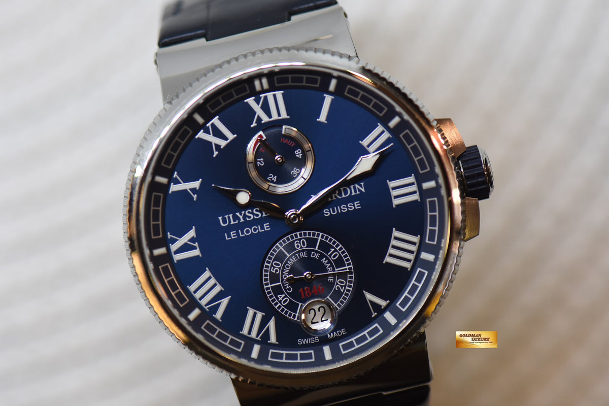 [SOLD] ULYSSE NARDIN MARINE 43mm CHRONOMETER MENS AUTOMATIC BLUE DIAL 1183-126-43 (LNIB)