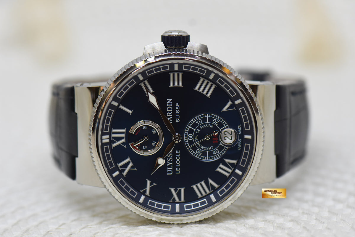 [SOLD] ULYSSE NARDIN MARINE 43mm CHRONOMETER MENS AUTOMATIC BLUE DIAL 1183-126-43 (LNIB)